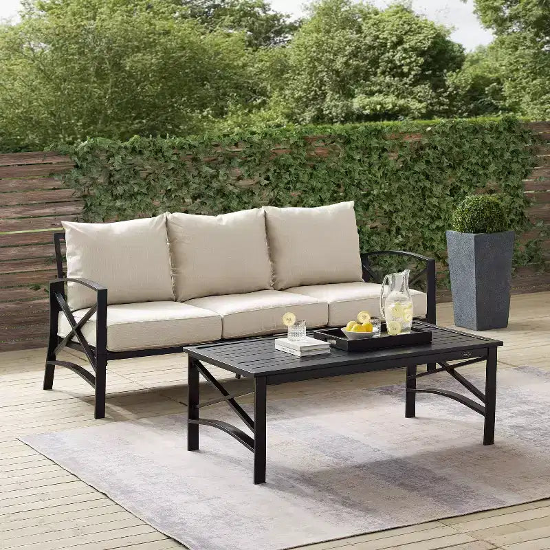 Crosley 2pc Kaplan Outdoor Sofa Set