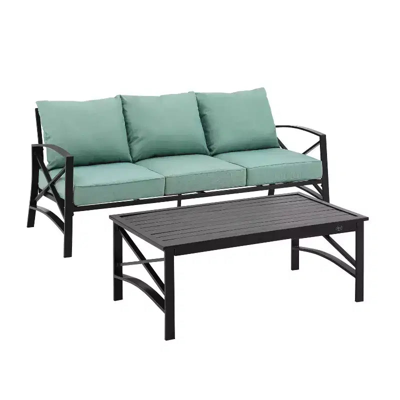 Crosley 2pc Kaplan Outdoor Sofa Set