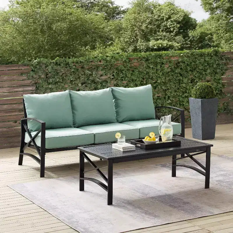 Crosley 2pc Kaplan Outdoor Sofa Set
