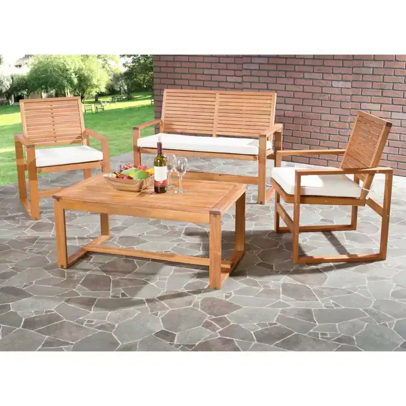 Ozark 4-delige terrasmeubelset - voor binnen/buiten - FOX6007 - Safavieh Couture