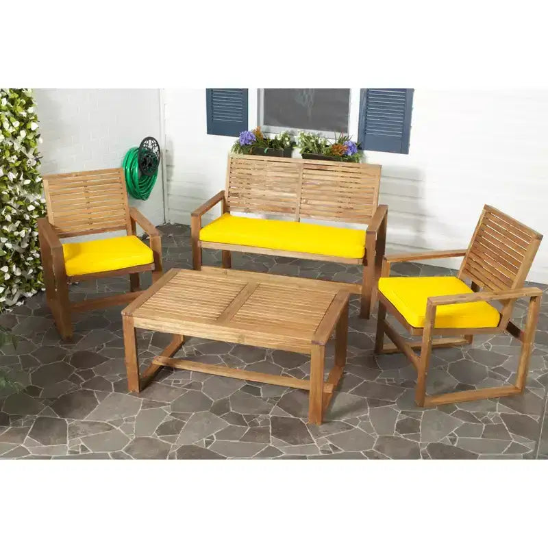 Ozark 4-delige terrasmeubelset - voor binnen/buiten - FOX6007 - Safavieh Couture