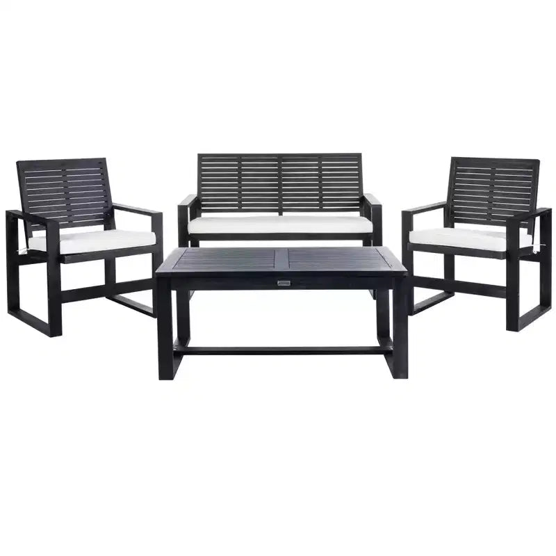 Ozark 4 Piece Patio Set - Indoor/Outdoor - FOX6007 - Safavieh Couture