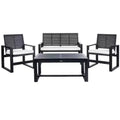 Ozark 4 Piece Patio Set - Indoor/Outdoor - FOX6007 - Safavieh Couture