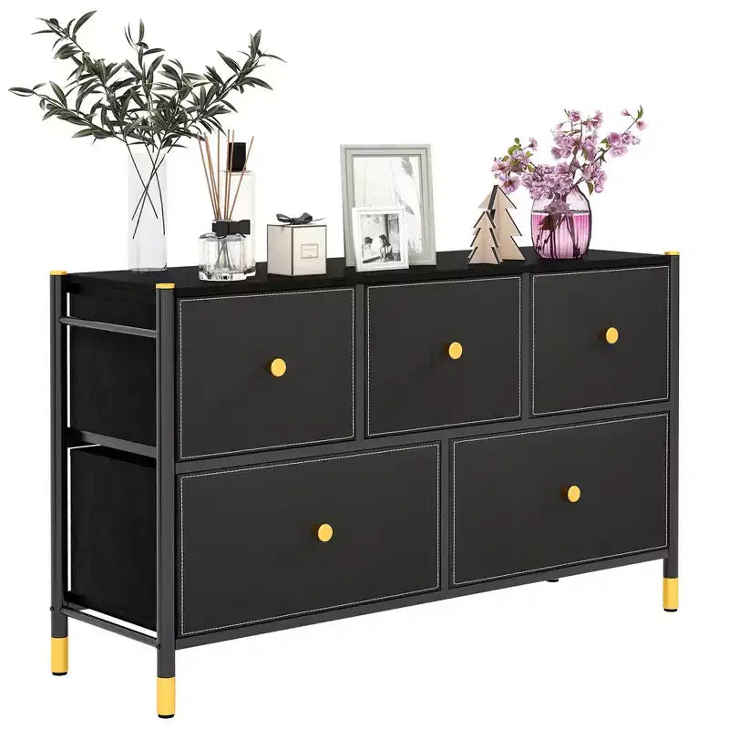Costway 5/6/8-Drawer Fabric Dresser Tower Wide Chest of Drawers Storage Organizer Bedroom