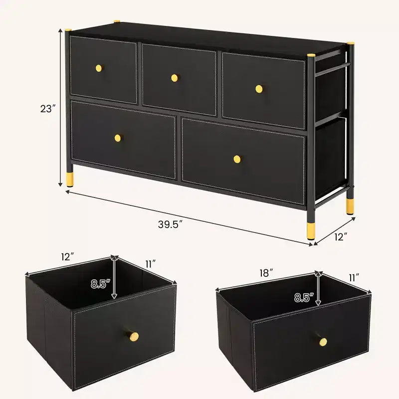 Fabric Dresser Tower with Foldable Drawers – 6 or 8 Drawer Storage Organizer