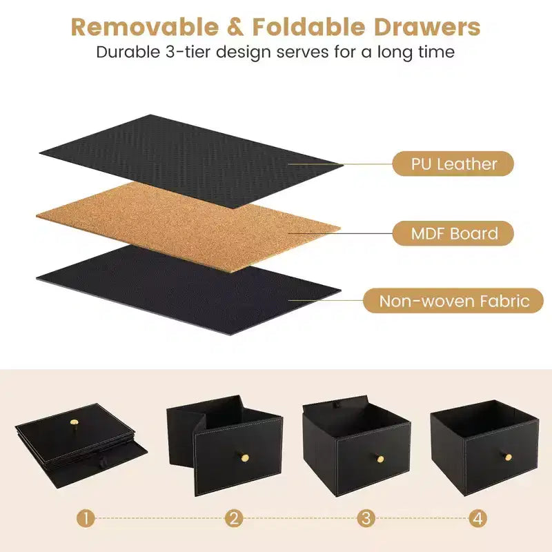 Fabric Dresser Tower with Foldable Drawers – 6 or 8 Drawer Storage Organizer