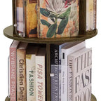 4-Tier Rotating Bookcase with Acrylic Partition