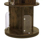4-Tier Rotating Bookcase with Acrylic Partition
