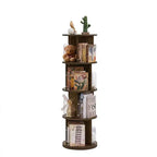 4-Tier Rotating Bookcase with Acrylic Partition