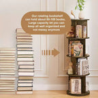 4-Tier Rotating Bookcase with Acrylic Partition