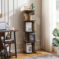 4-Tier Rotating Bookcase with Acrylic Partition