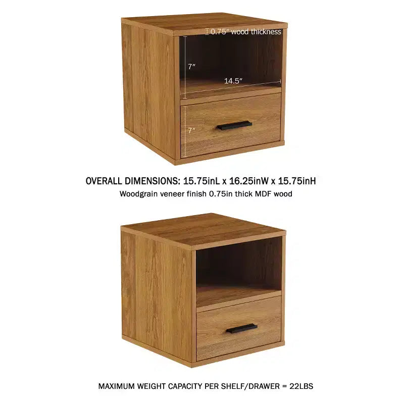 Stackable Cube End Table with Drawer