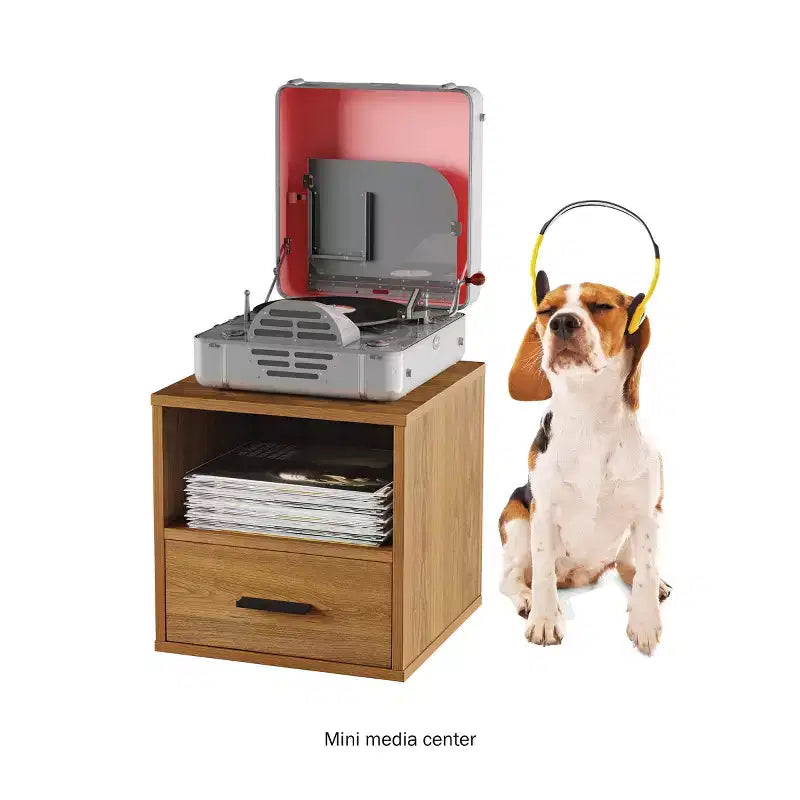 Stackable Cube End Table with Drawer