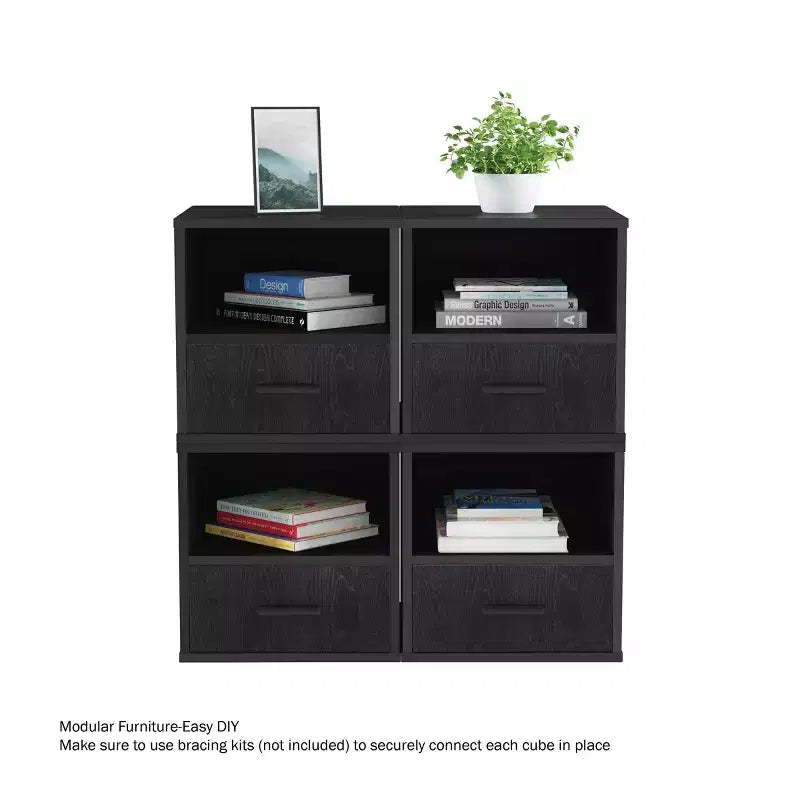 Stackable Cube End Table with Drawer