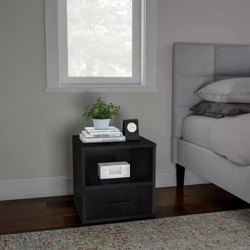 Stackable Cube End Table with Drawer
