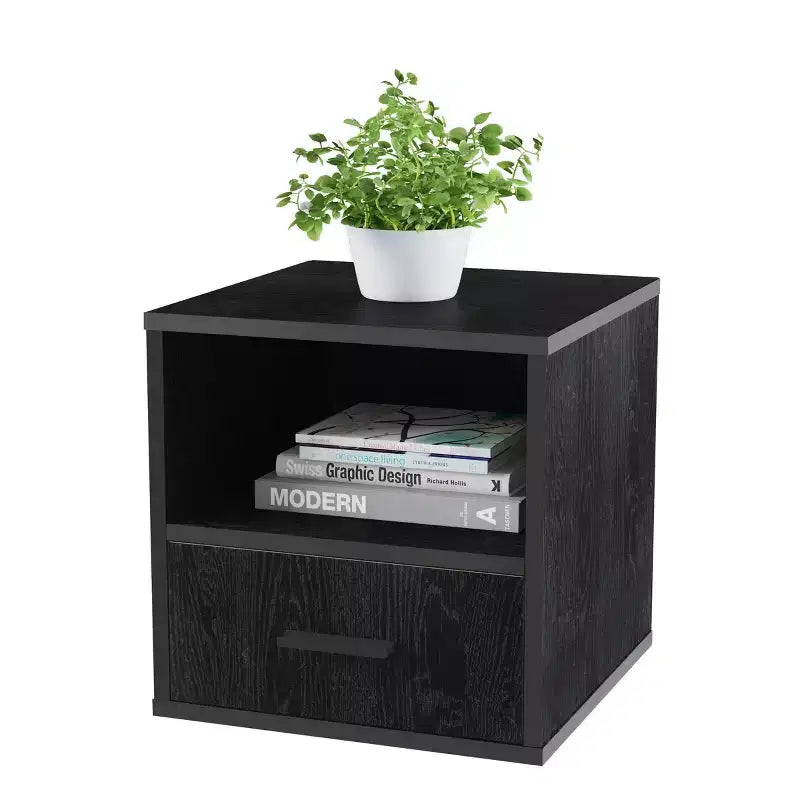 Stackable Cube End Table with Drawer