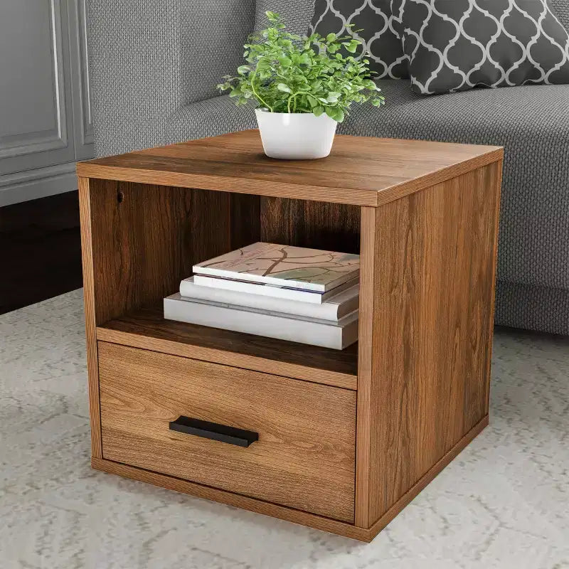 Stackable Cube End Table with Drawer