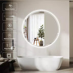 Round Beveled Edge LED Bathroom Vanity Mirror with Anti-Fog and Dimmable Light