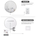 Round Beveled Edge LED Bathroom Vanity Mirror with Anti-Fog and Dimmable Light