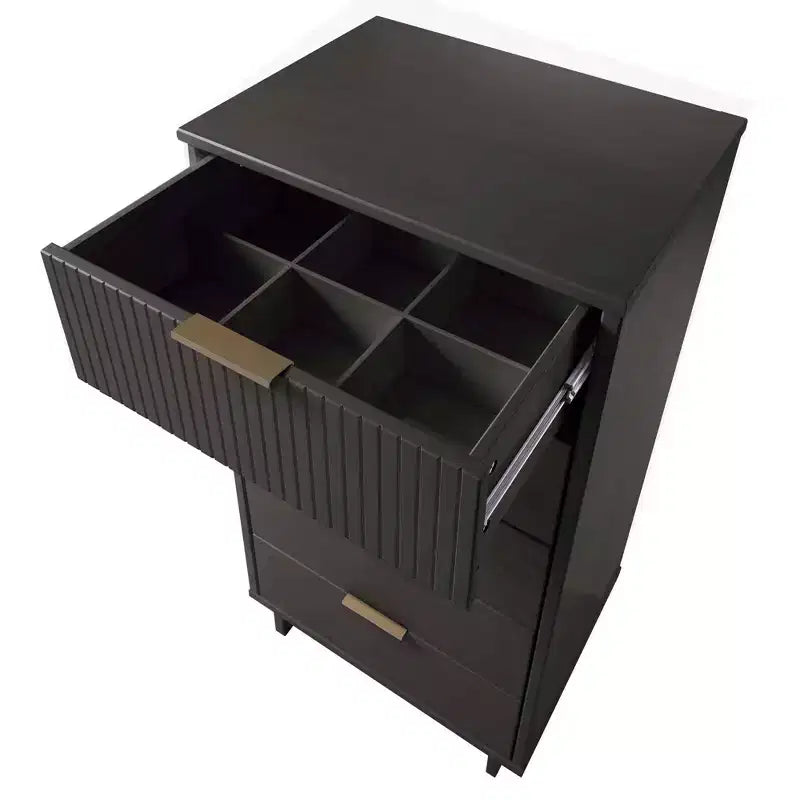 Manhattan Comfort 3pc Granville Narrow Chest with Dresser and Nightstand Bedroom Set