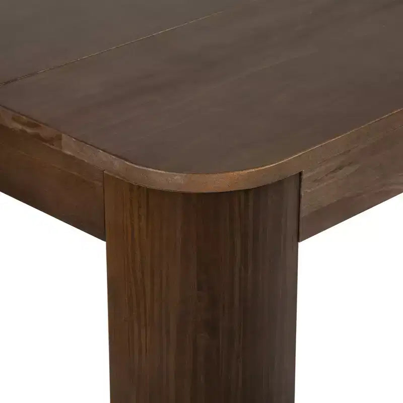Plank+Beam 72 Modern Rounded Solid Wood Dining Table Set with 2 Benches