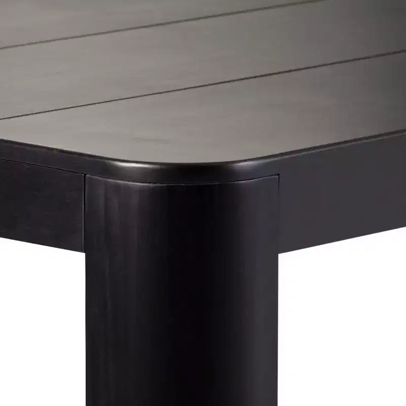 Plank+Beam 72 Modern Rounded Solid Wood Dining Table Set with 2 Benches