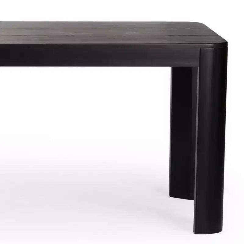 Plank+Beam 72 Modern Rounded Solid Wood Dining Table Set with 2 Benches