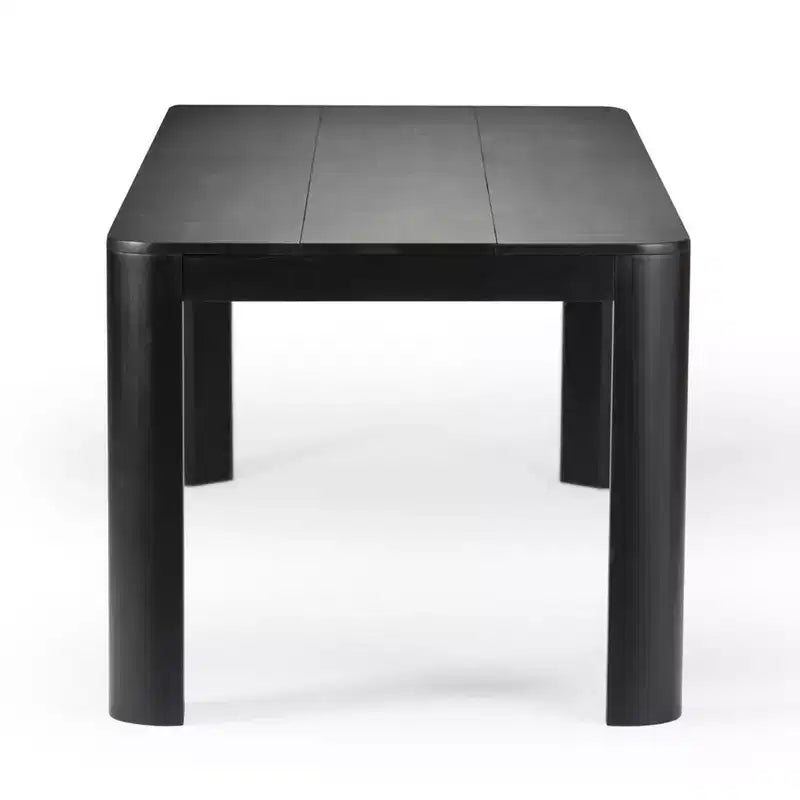 Plank+Beam 72 Modern Rounded Solid Wood Dining Table Set with 2 Benches