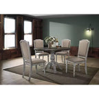 Roundhill Furniture Iris houten eetkamerset, verweerd wit, 5-delig