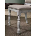 Roundhill Furniture Iris houten eetkamerset, verweerd wit, 5-delig
