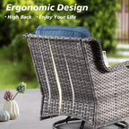 Ovios Orlando 6-delige bruine wicker loungeset voor buiten met draaistoelen en kussens