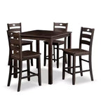 HOMES: Inside + Out 5pc Danca Transitional Square Counter Height Dining Set